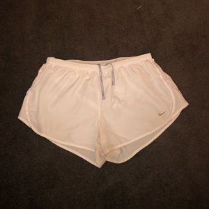 White Nike Dri-Fit Running Shorts